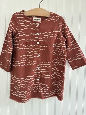 Bobo Choses Raw Hem Wave Print   Dress